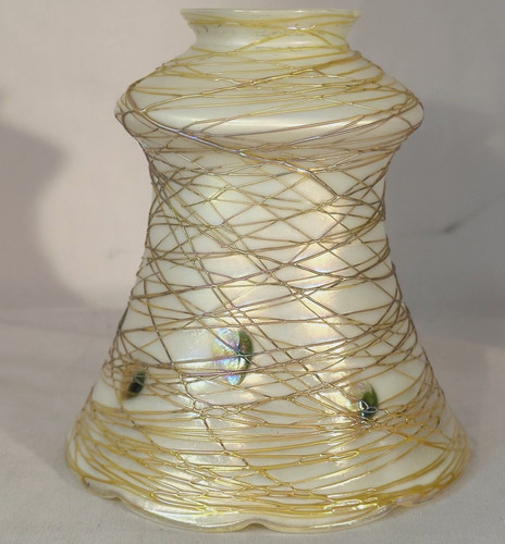 Quezal art glass white - quezal, white,